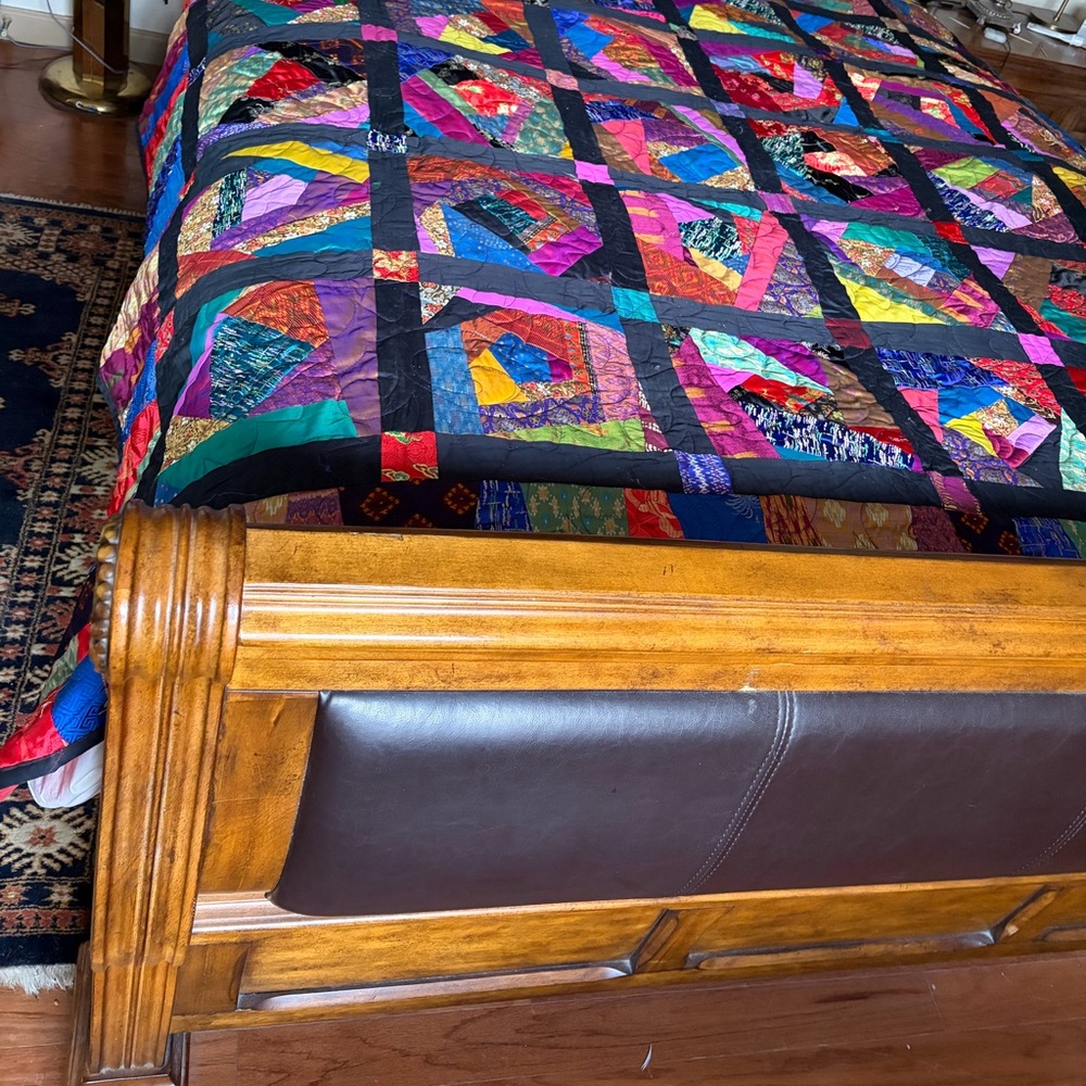 Crazy Convertable Patchwork Handmade Quilt